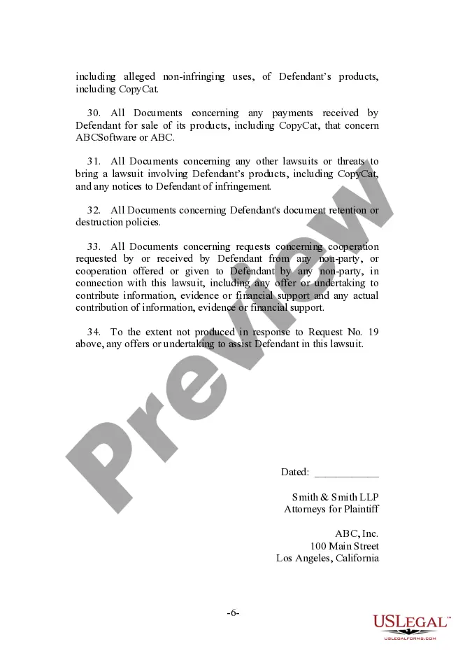 Get Request for Documents in Copyright Infringement Suit Preview Request for Documents in Copyright Infringement Suit