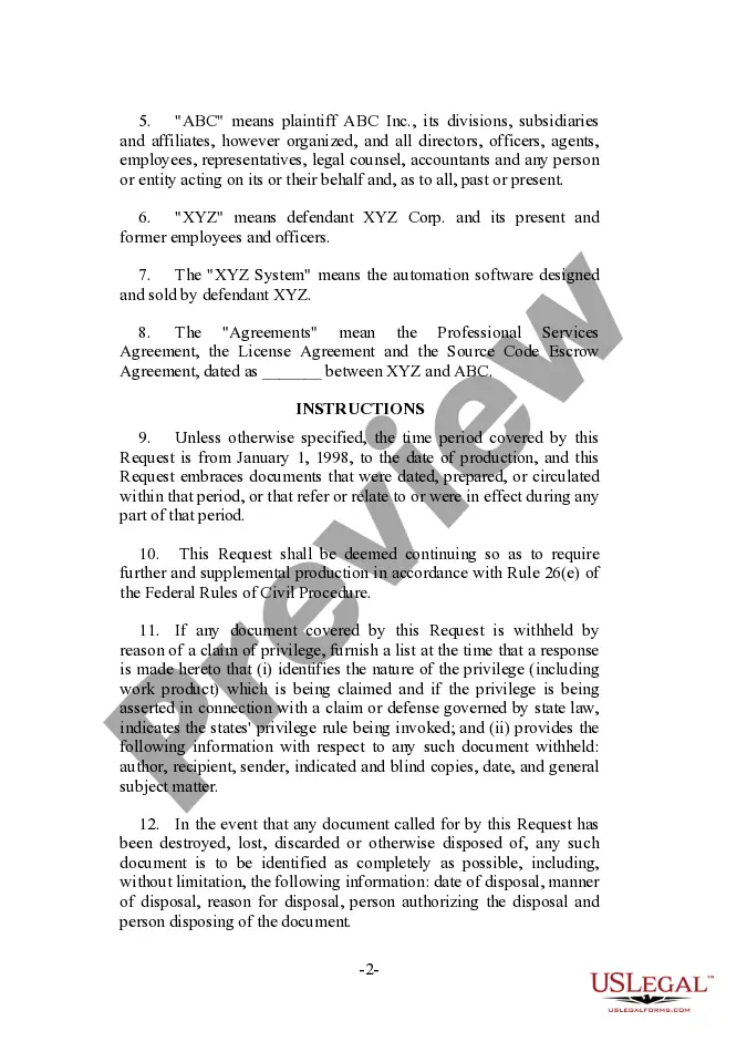 Get Request For Documents in Systems Failure Suit Preview Request For Documents in Systems Failure Suit