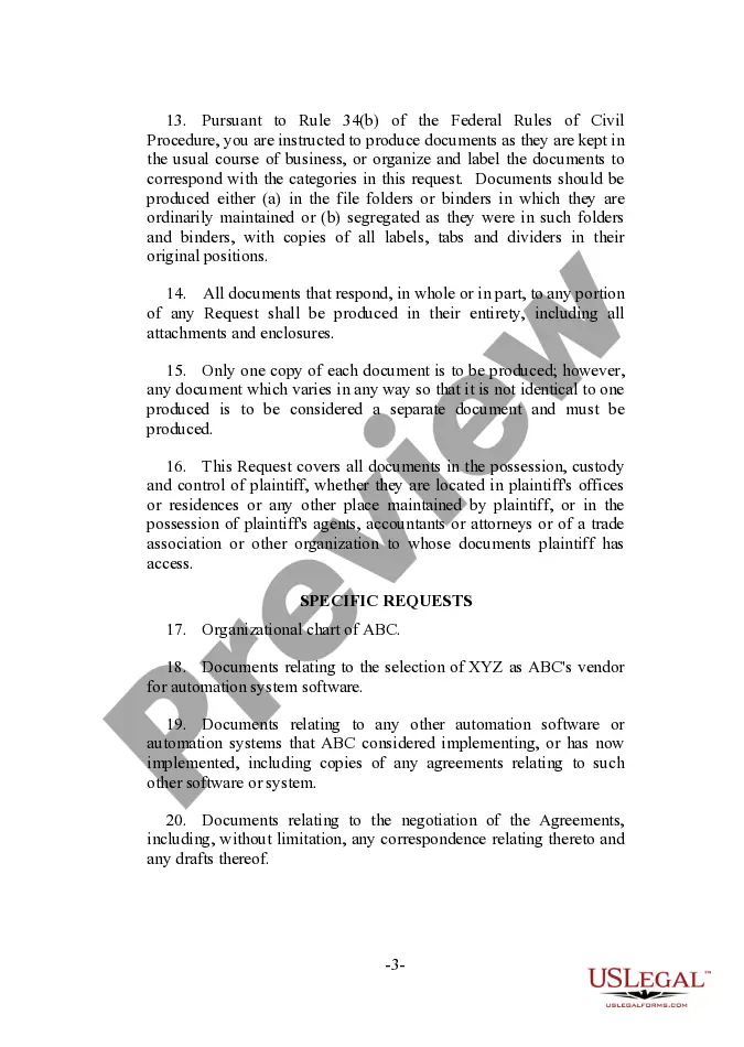 Get Request For Documents in Systems Failure Suit Preview Request For Documents in Systems Failure Suit