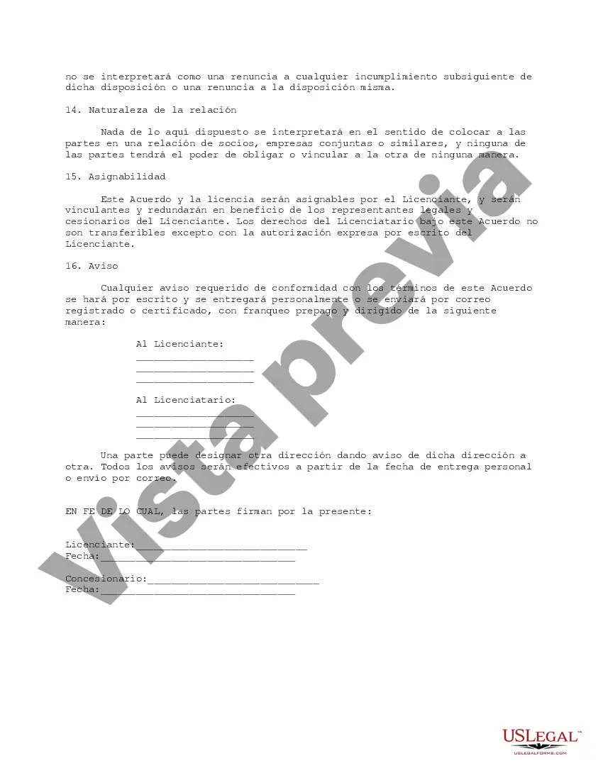 Preview Acuerdo de licencia de patente