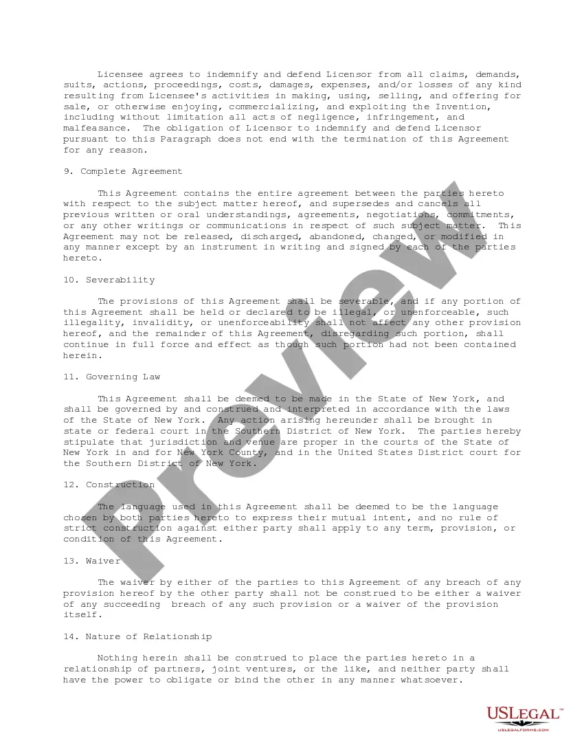 Get Patent License Agreement Preview Patent License Agreement