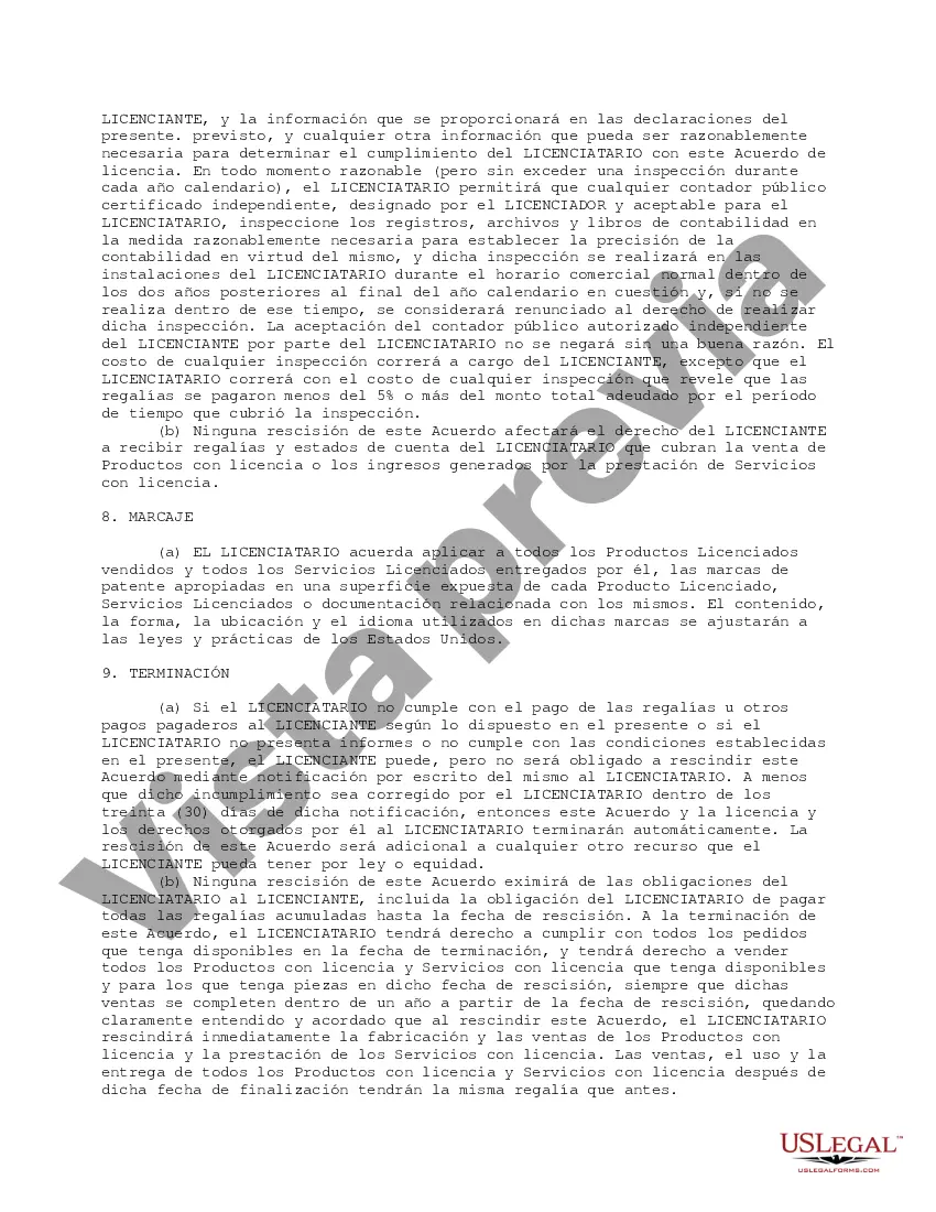 Preview Acuerdo de licencia de patente no exclusivo