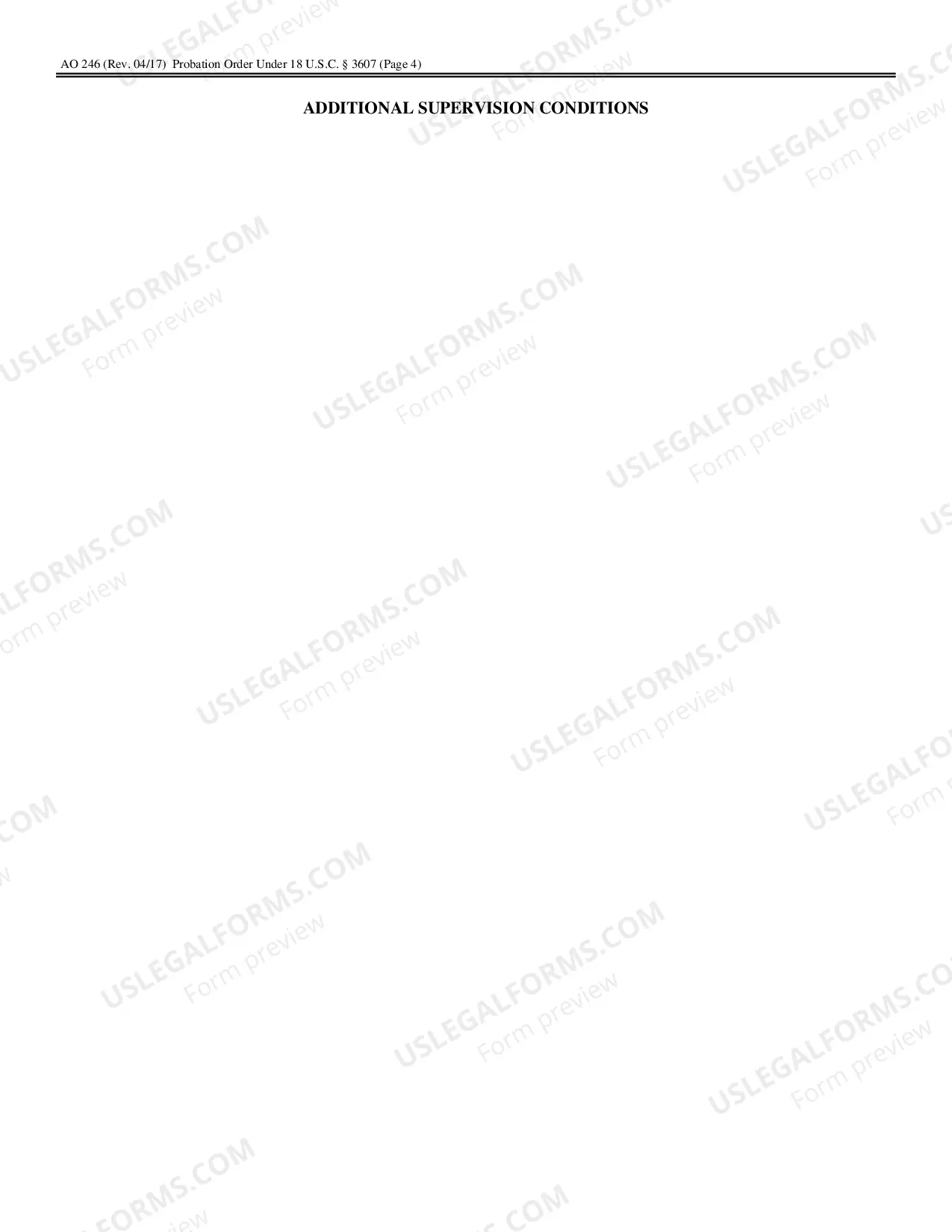 Preview Probation Order Under 18 U.S.C. Sec. 3607