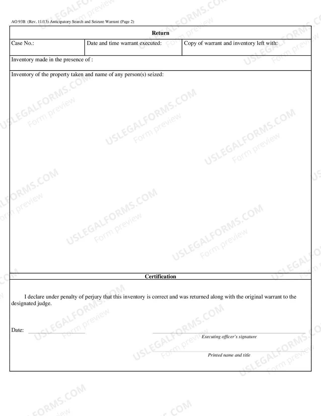 Preview Anticipatory Search and Seizure Warrant