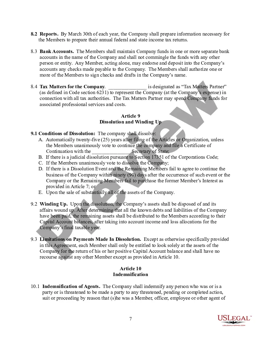 Get Operating Agreement Preview Operating Agreement