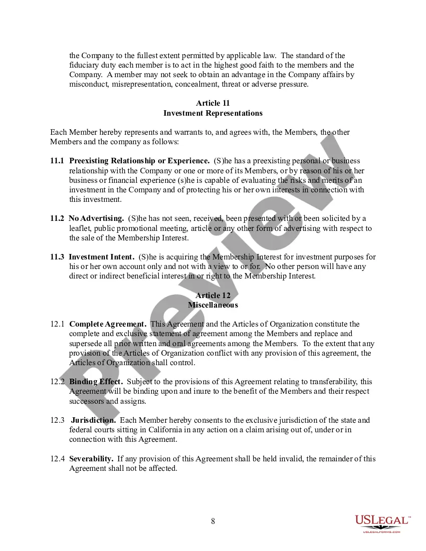 Get Operating Agreement Preview Operating Agreement