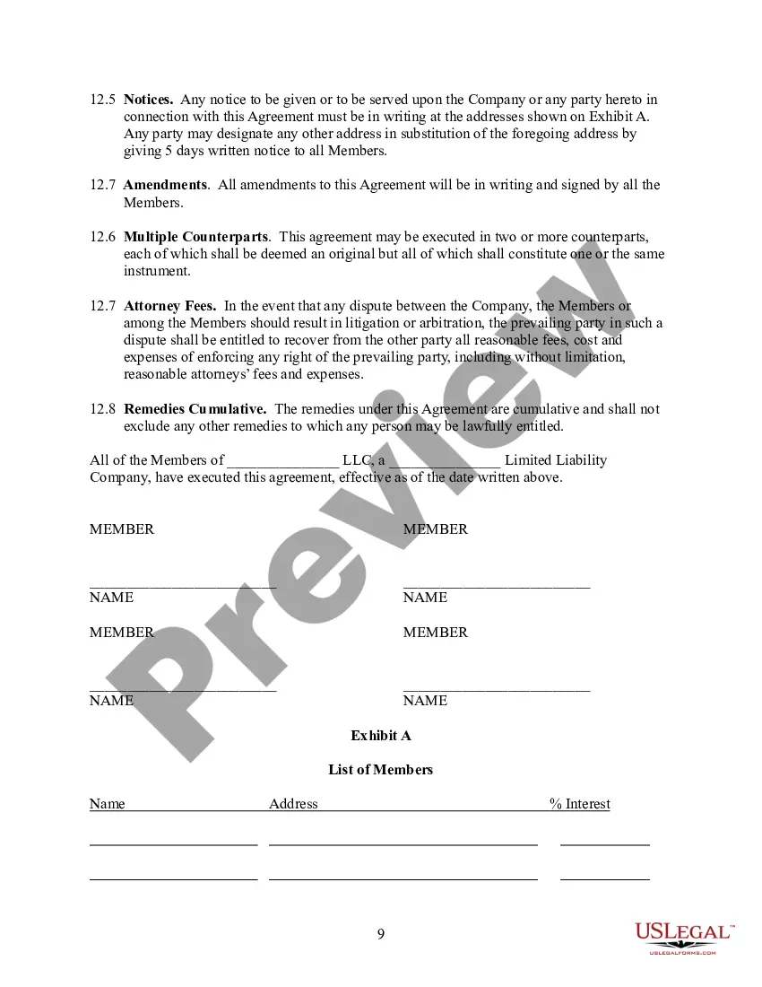 Get Operating Agreement Preview Operating Agreement