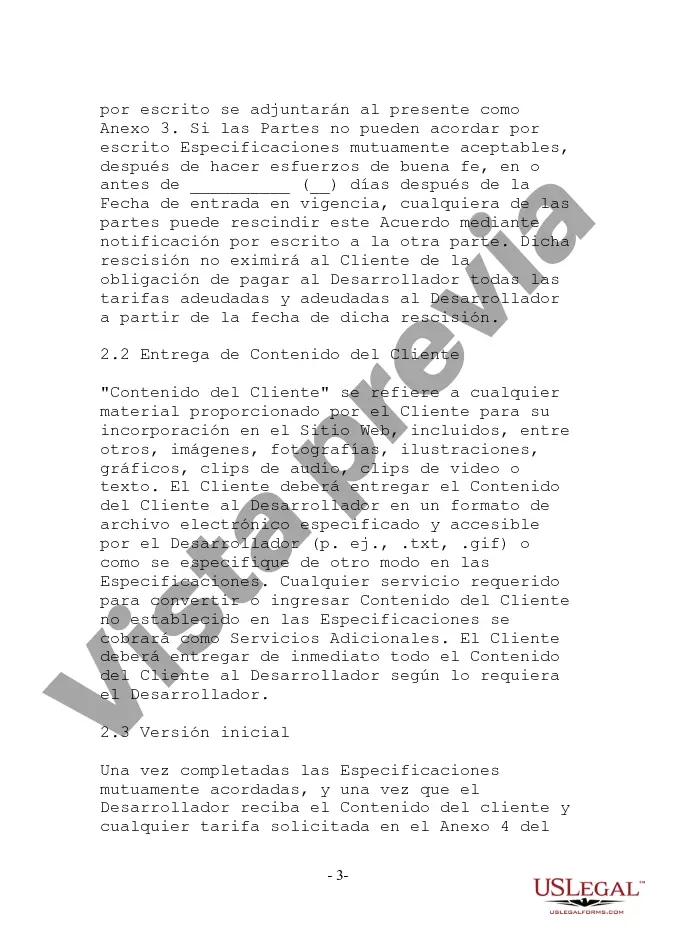 Get Acuerdo de desarrollo de sitio web orientado al proveedor Preview Acuerdo de desarrollo de sitio web orientado al proveedor