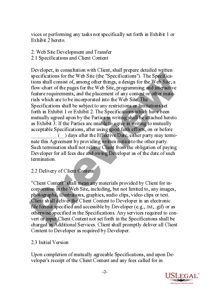 Preview Vendor-Oriented Web Site Development Agreement