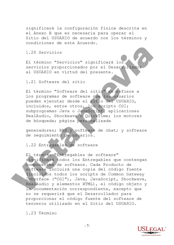 Preview Acuerdo de desarrollo de sitio web orientado al cliente