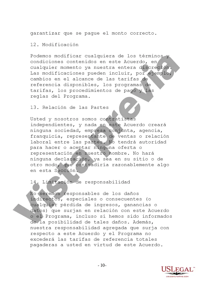 Preview Formulario de afiliado en línea no exclusivo - Corto