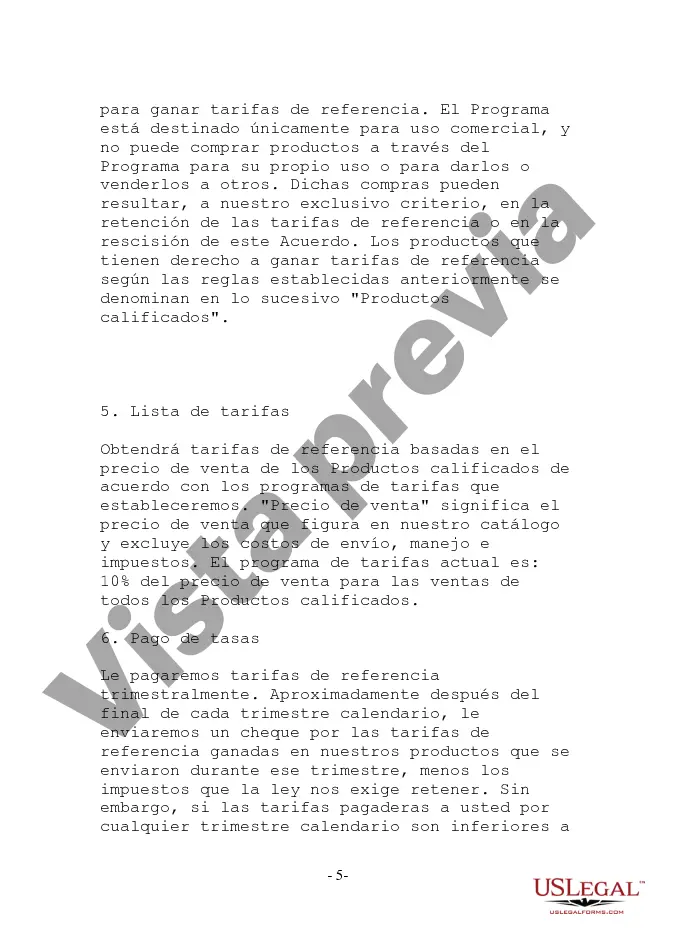 Preview Formulario de afiliado en línea no exclusivo - Corto