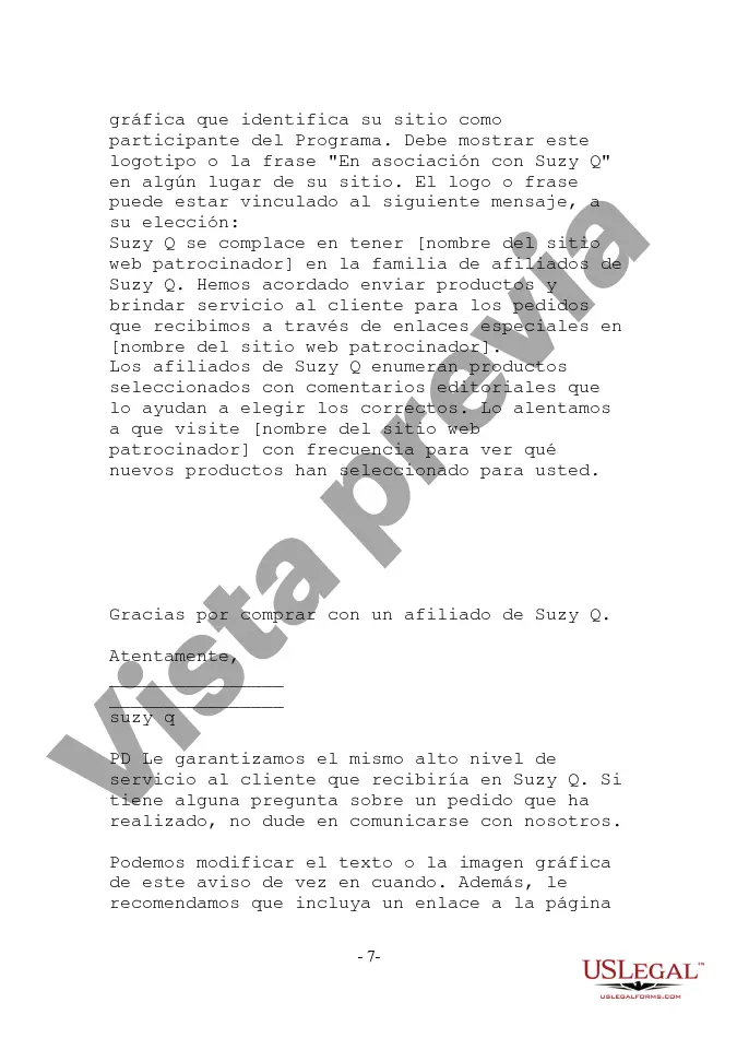 Preview Formulario de afiliado en línea no exclusivo - Corto