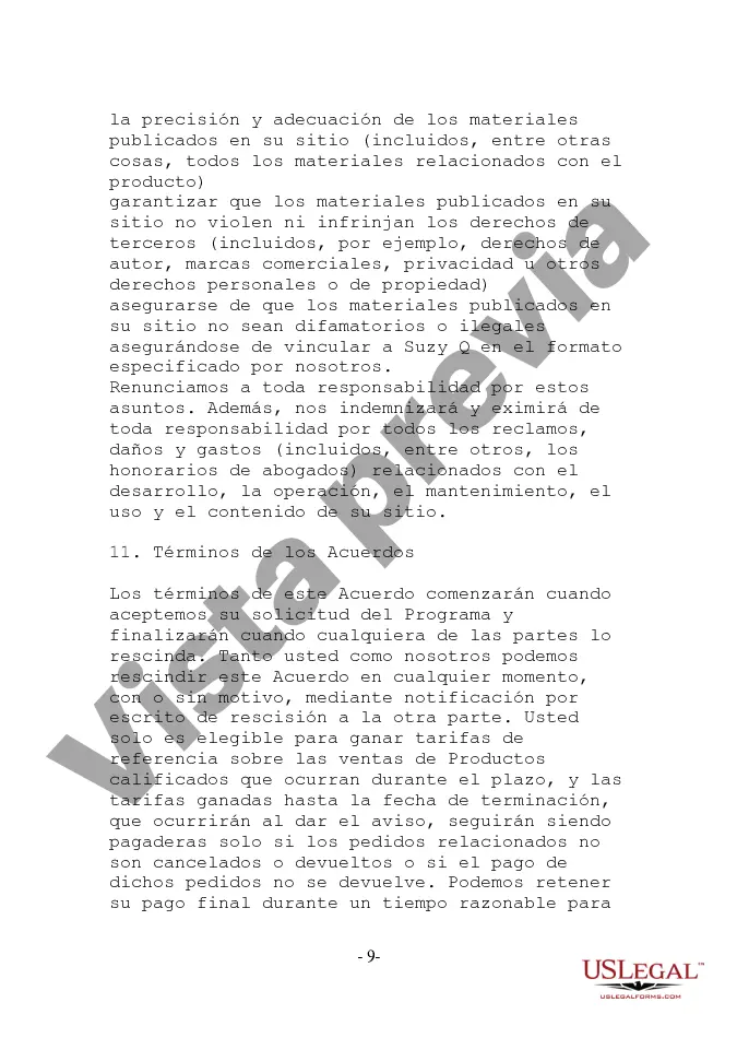 Preview Formulario de afiliado en línea no exclusivo - Corto