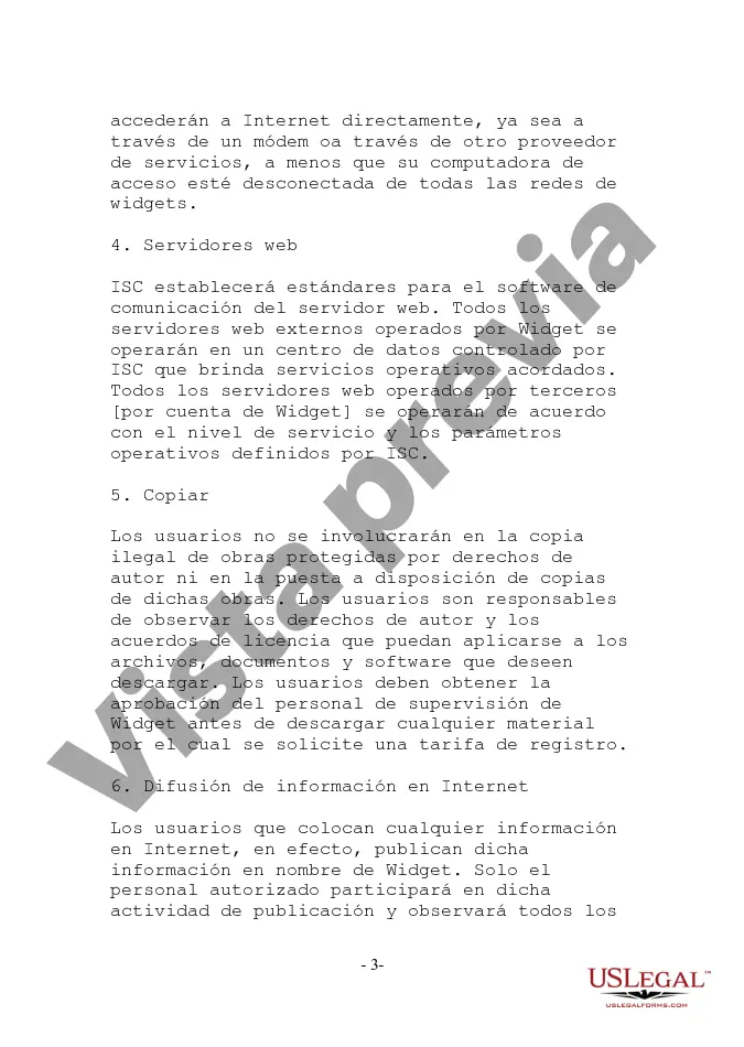 Preview Política Corporativa de Uso de Internet