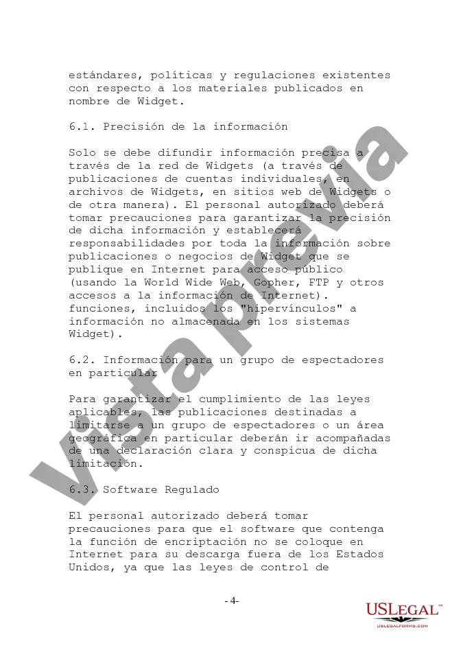 Preview Política Corporativa de Uso de Internet