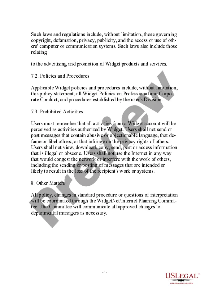 Get Corporate Internet Use Policy Preview Corporate Internet Use Policy