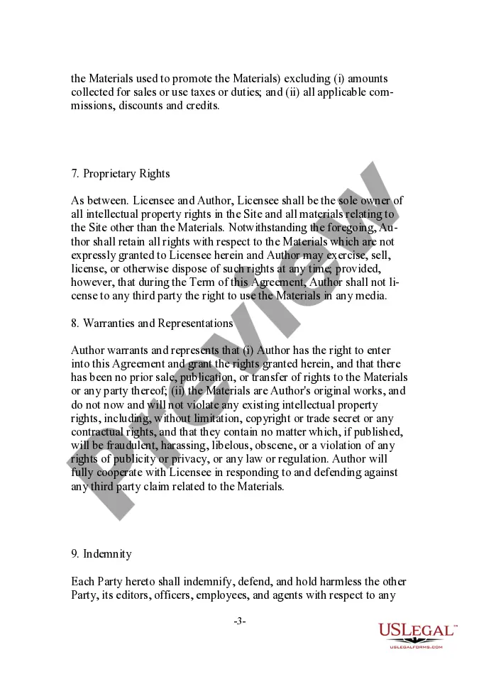 Get Content License Agreement Between Author and Web Site Owner Preview Content License Agreement Between Author and Web Site Owner