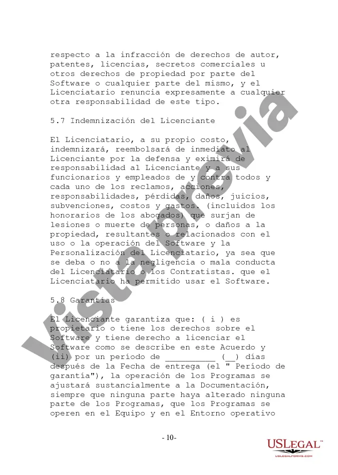 Preview Acuerdo de licencia de software orientado al proveedor limitado, no transferible y no exclusivo