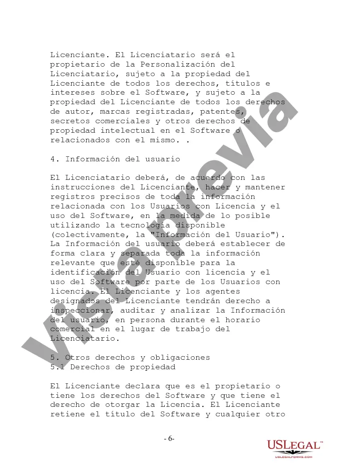 Preview Acuerdo de licencia de software orientado al proveedor limitado, no transferible y no exclusivo