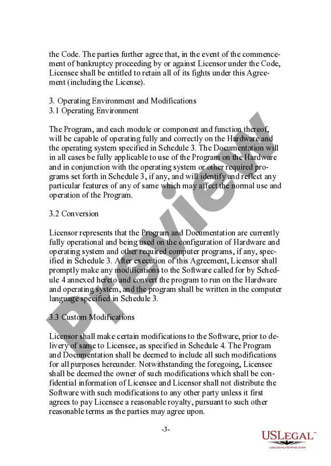 Preview Perpetual Irrevocable Nonexclusive User-Oriented Software License Agreement