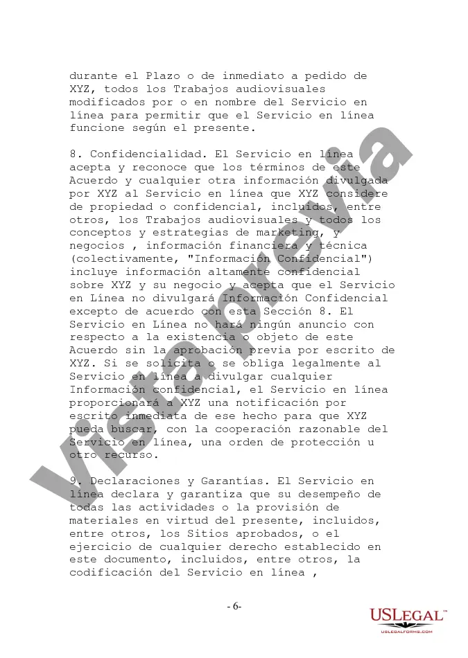 Preview Transmisión de video - Acuerdo de licencia de descarga