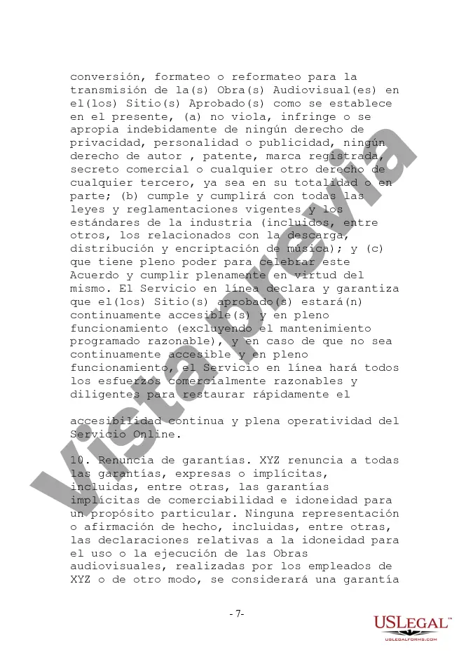 Preview Transmisión de video - Acuerdo de licencia de descarga