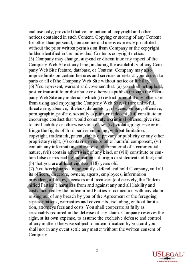 Preview Web Site Use Agreement