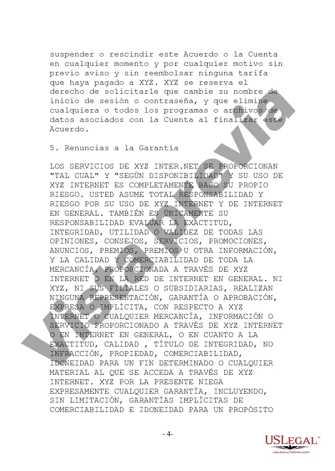 Preview Acuerdo de acceso a Internet