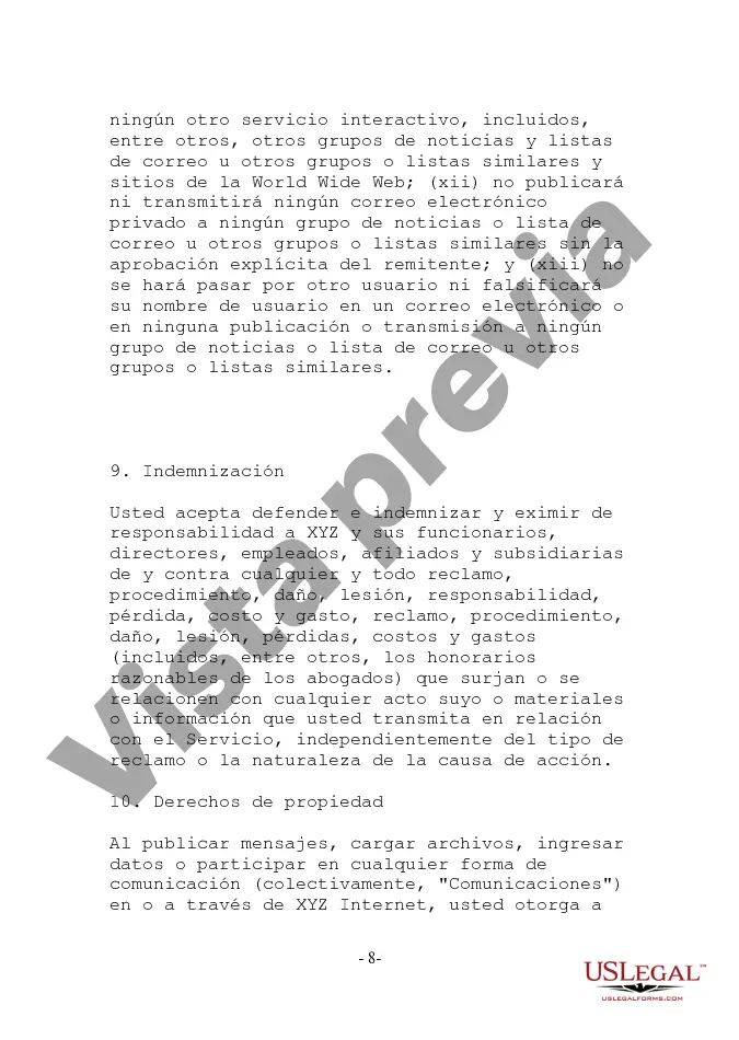 Preview Acuerdo de acceso a Internet