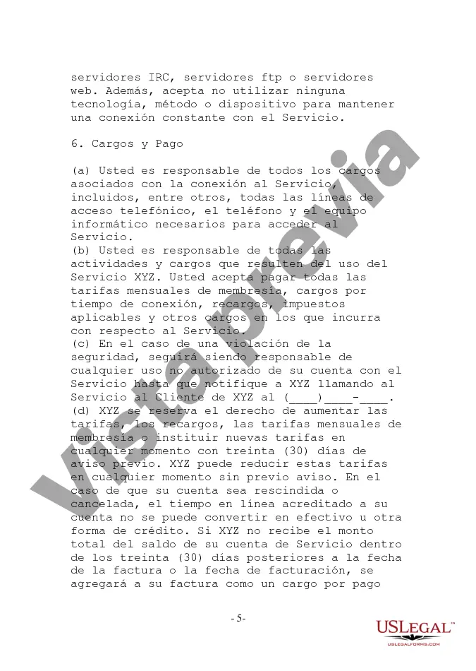 Preview Acuerdo de servicios de Internet en los que se puede hacer clic