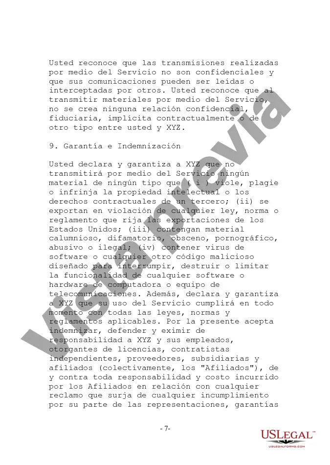 Preview Acuerdo de servicios de Internet en los que se puede hacer clic