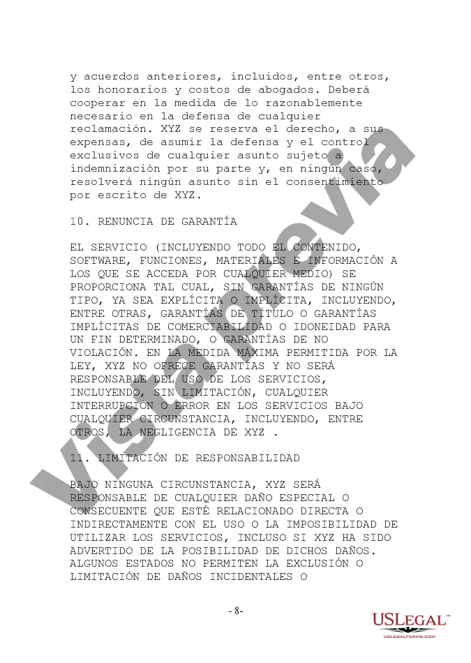 Preview Acuerdo de servicios de Internet en los que se puede hacer clic