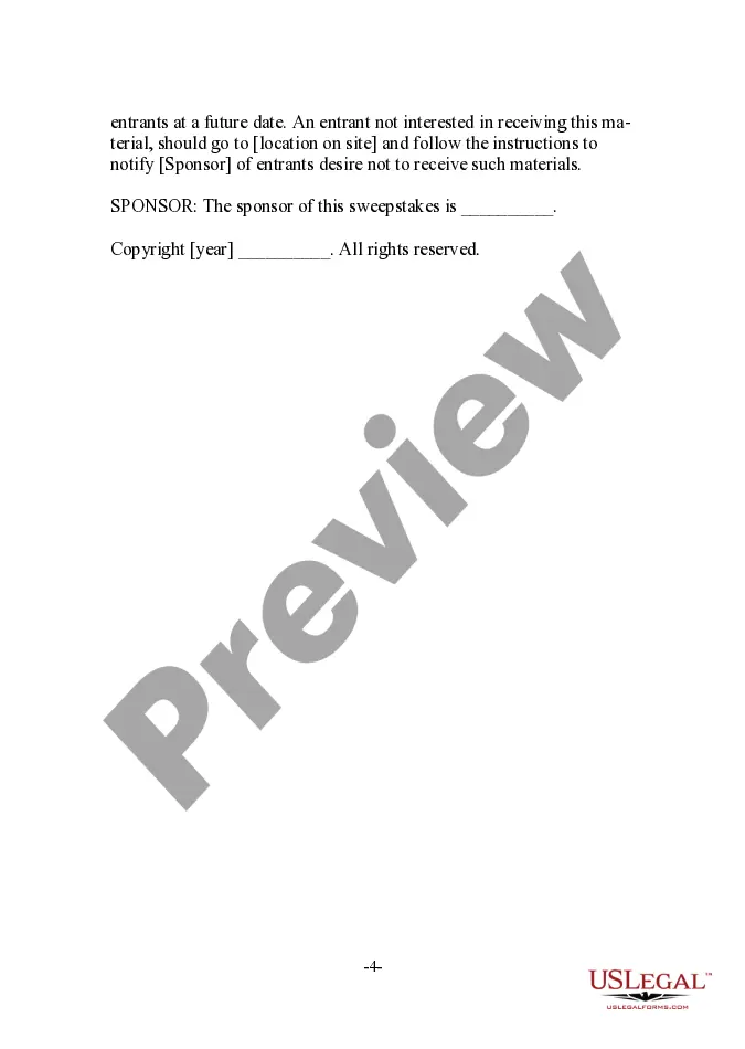 Get Official Rules for Online Sweepstakes Preview Official Rules for Online Sweepstakes