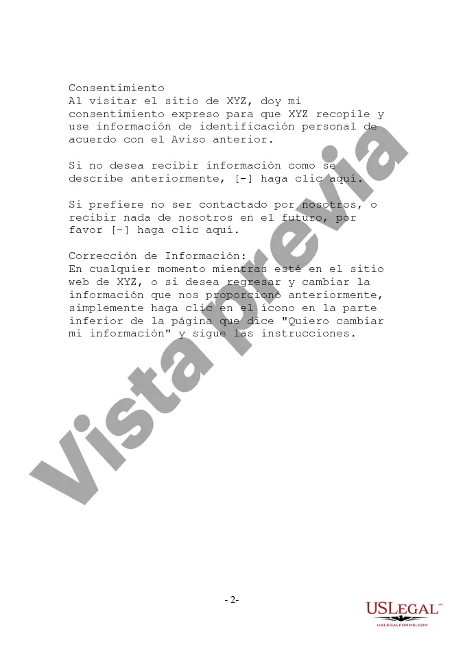 Get Ejemplo de notificación de recopilación de información apropiada para adultos Preview Ejemplo de notificación de recopilación de información apropiada para adultos