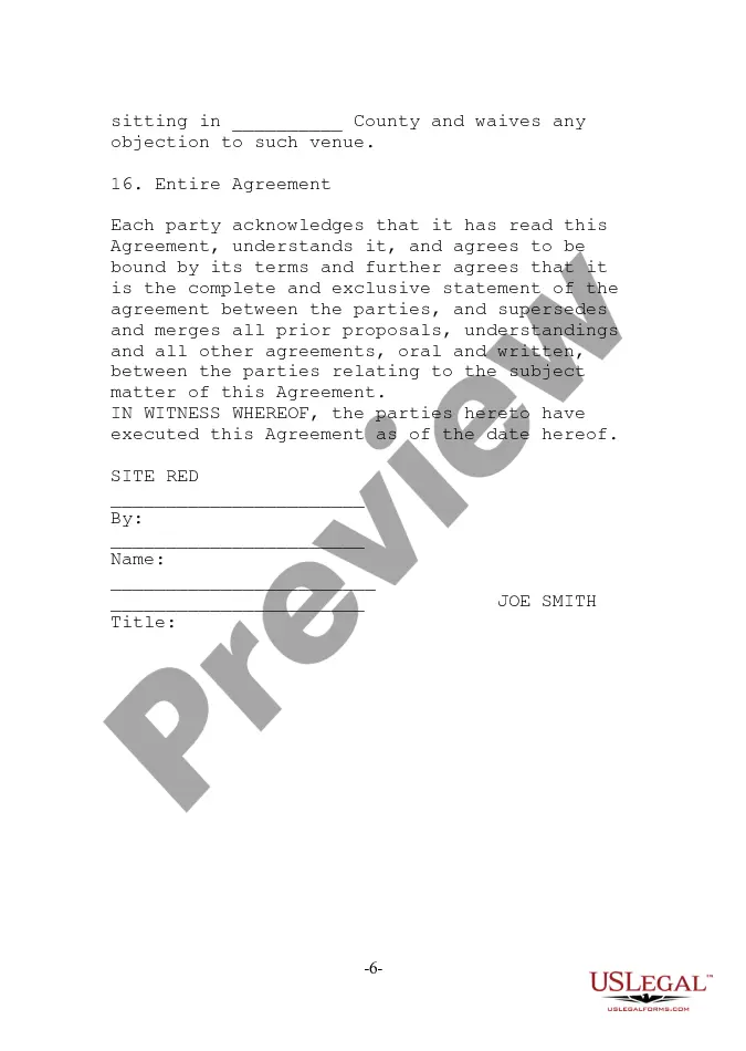 Preview Celebrity Promotion License Agreement for promoting website