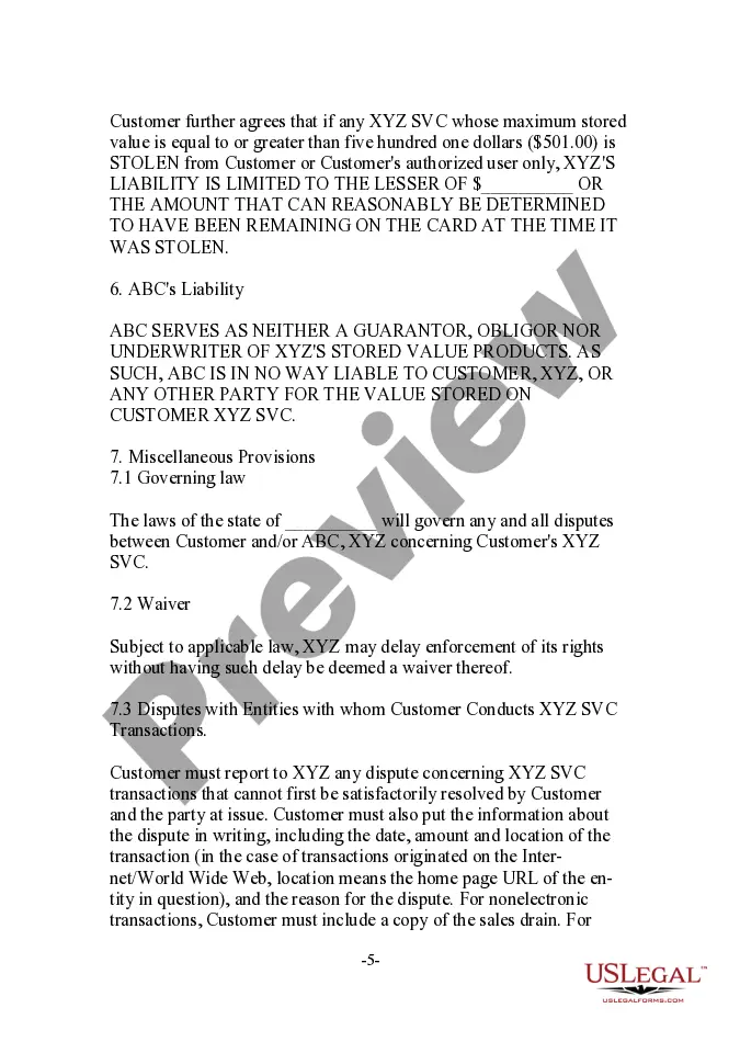 Get Stored Value Product Agreement and Disclosures Preview Stored Value Product Agreement and Disclosures