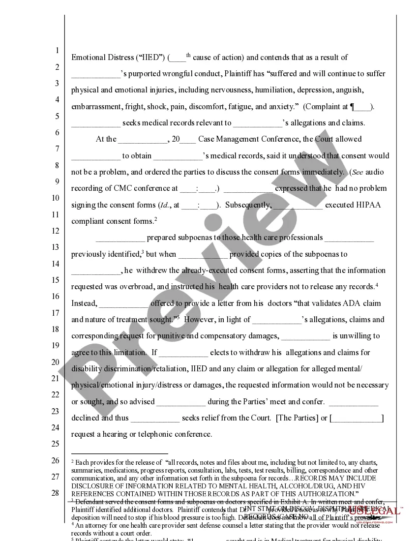 Get Joint Statement on Discovery Dispute Preview Joint Statement on Discovery Dispute