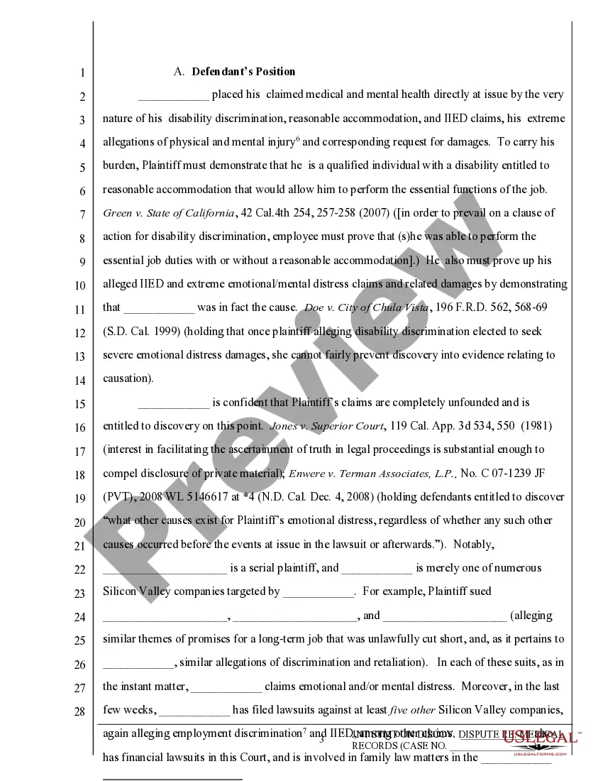 Get Joint Statement on Discovery Dispute Preview Joint Statement on Discovery Dispute