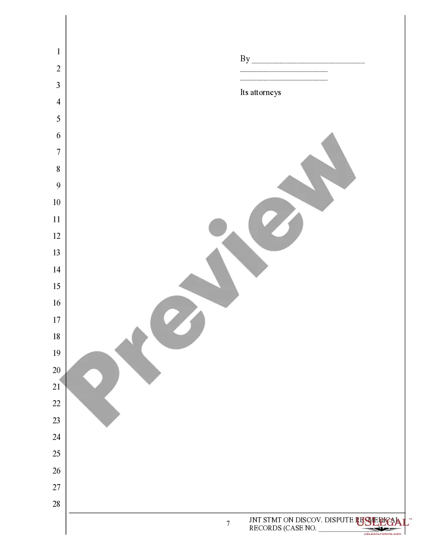 Get Joint Statement on Discovery Dispute Preview Joint Statement on Discovery Dispute