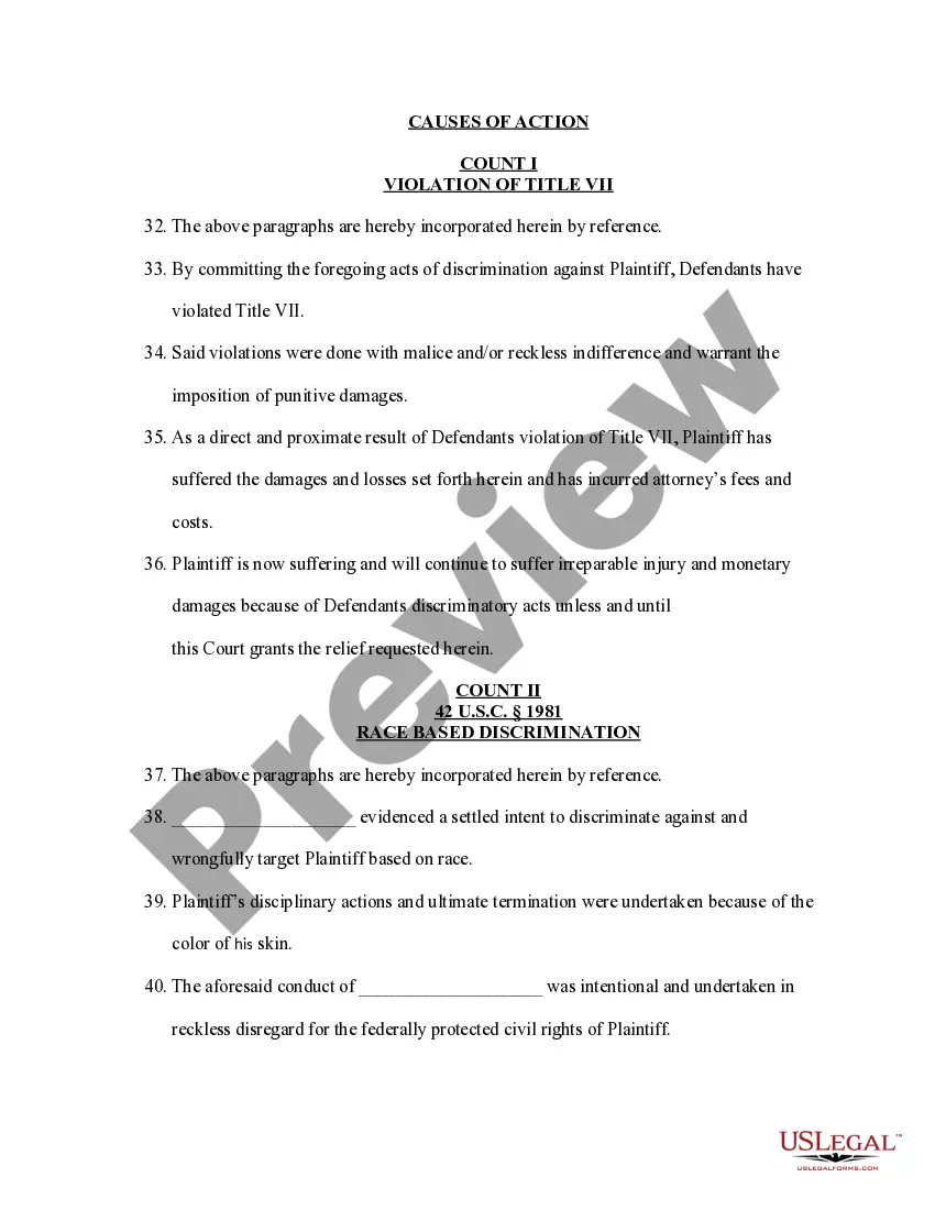 Preview Complaint to remedy discrimination on basis of race, ethnicity and ancestry