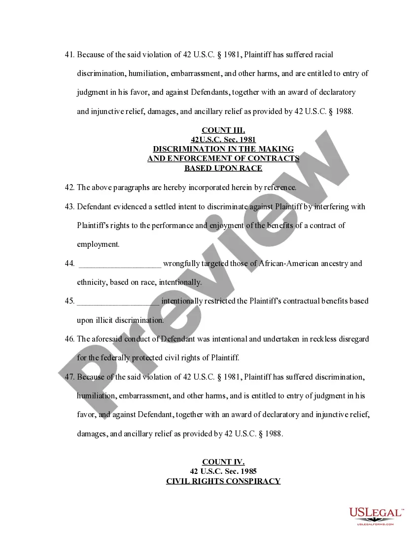 Preview Complaint to remedy discrimination on basis of race, ethnicity and ancestry