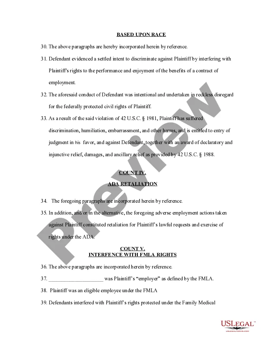 Get Complaint to remedy discrimination on basis of disability and race Preview Complaint to remedy discrimination on basis of disability and race