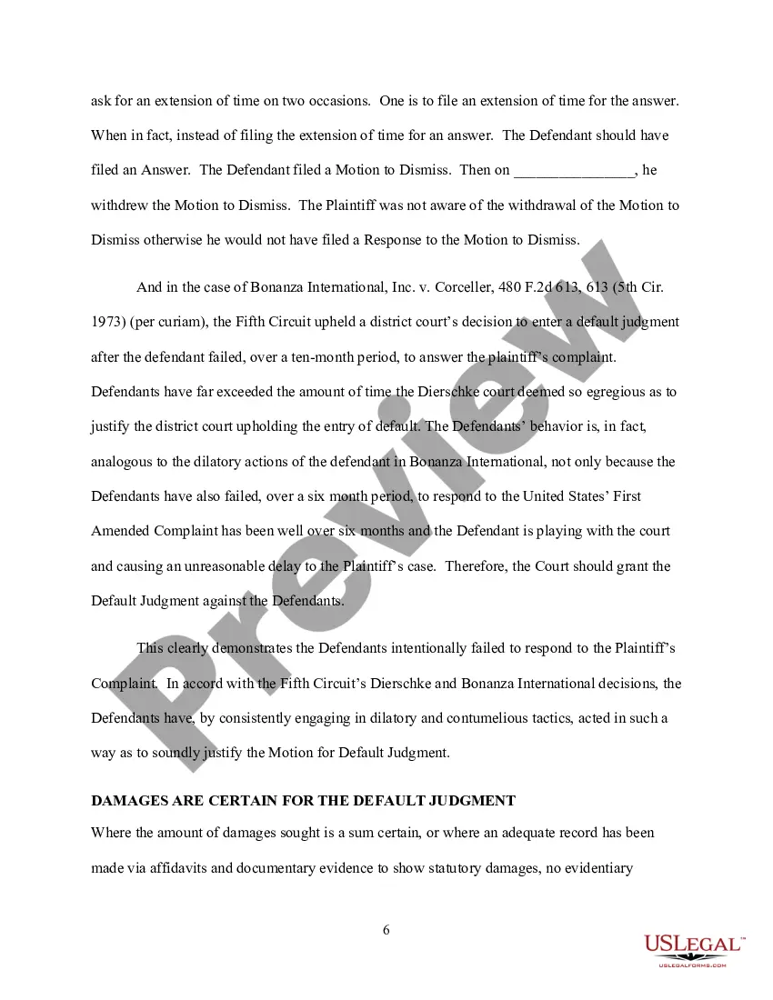 Get Motion for Default for Failure to Plead and Answer Preview Motion for Default for Failure to Plead and Answer