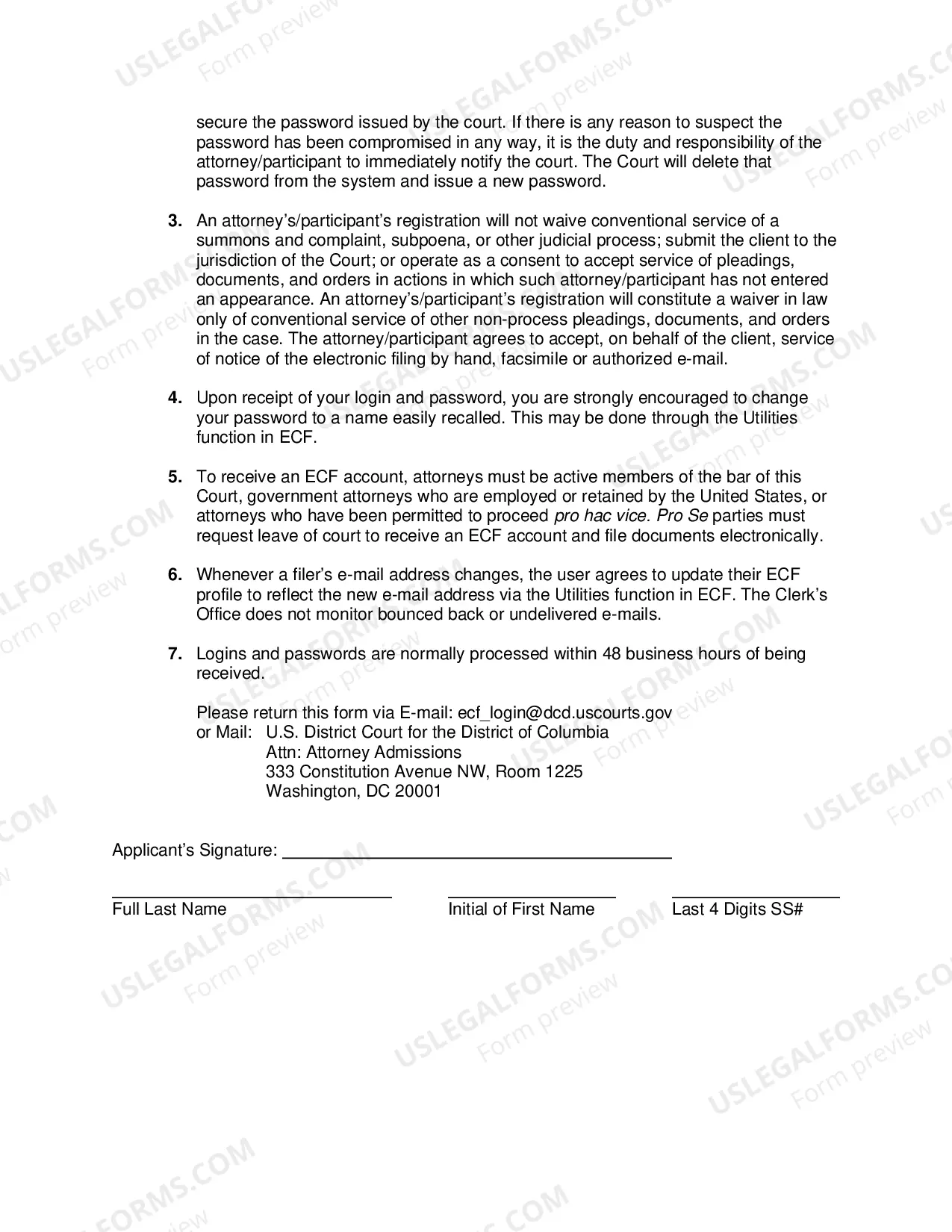 Preview ECF Registration Form