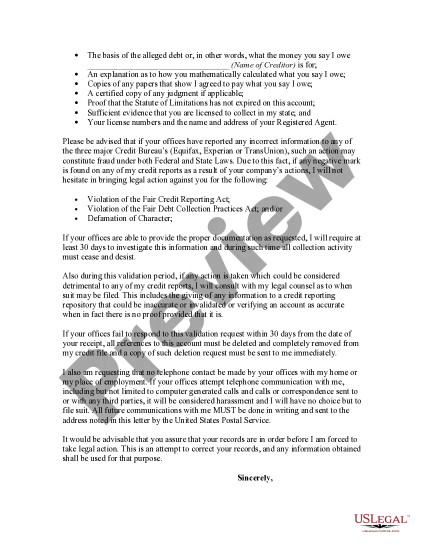 Get Letter Denying that Alleged Debtor Owes the Amount of Finance Charges, Interest or Penalties being Charged on the Alleged Debt  and Requesting a Collection Agency to Validate that Alleged Debtor Owes these Charges Preview Letter Denying that Alleged Debtor Owes the Amount of Finance Charges, Interest or Penalties being Charged on the Alleged Debt  and Requesting a Collection Agency to Validate that Alleged Debtor Owes these Charges