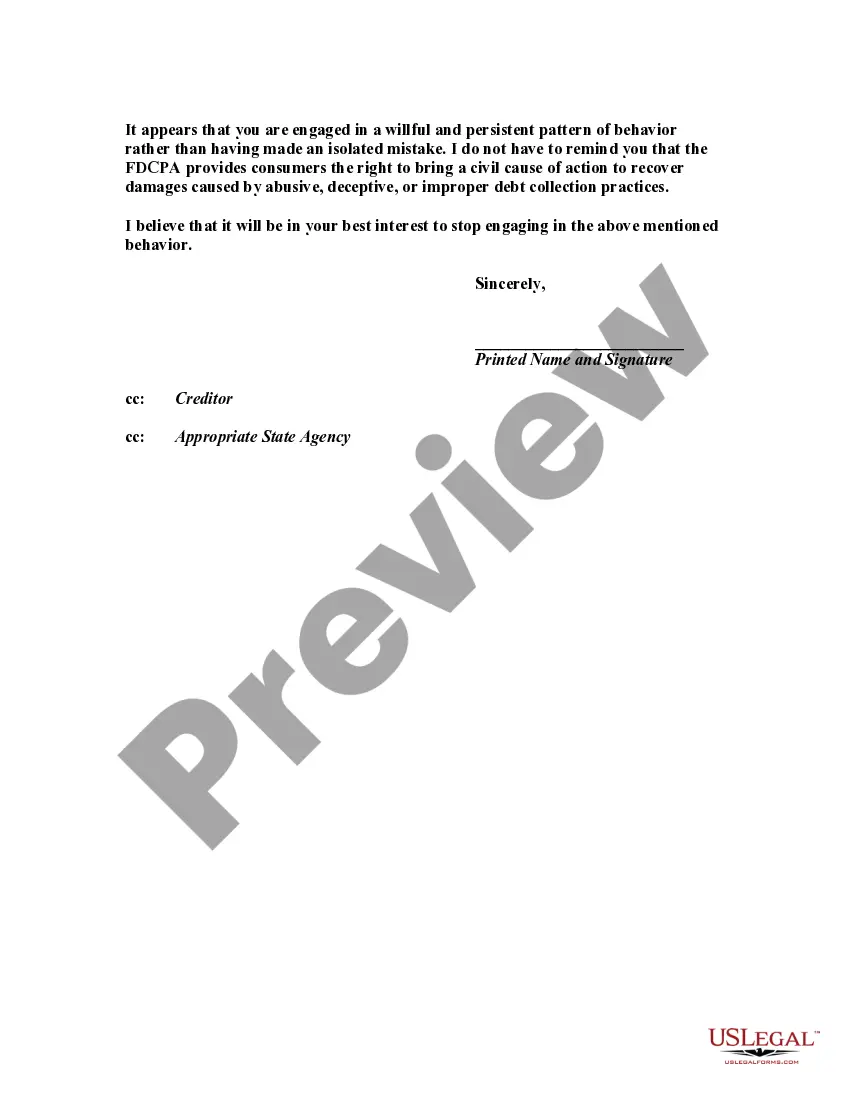 Get Second Letter Requesting a Collection Agency to Validate a Debt that You Allegedly Owe a Creditor Preview Second Letter Requesting a Collection Agency to Validate a Debt that You Allegedly Owe a Creditor
