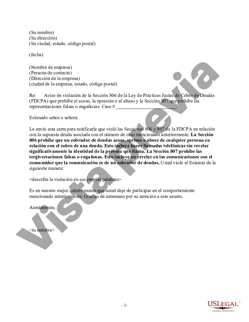 Preview Aviso al cobrador de deudas: no revelar la identidad de la persona que llama