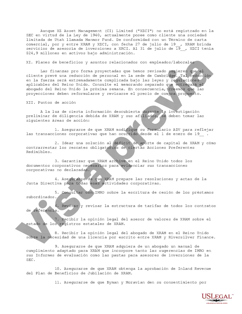Preview Ejemplo de memorando de diligencia debida preliminar de transacción internacional