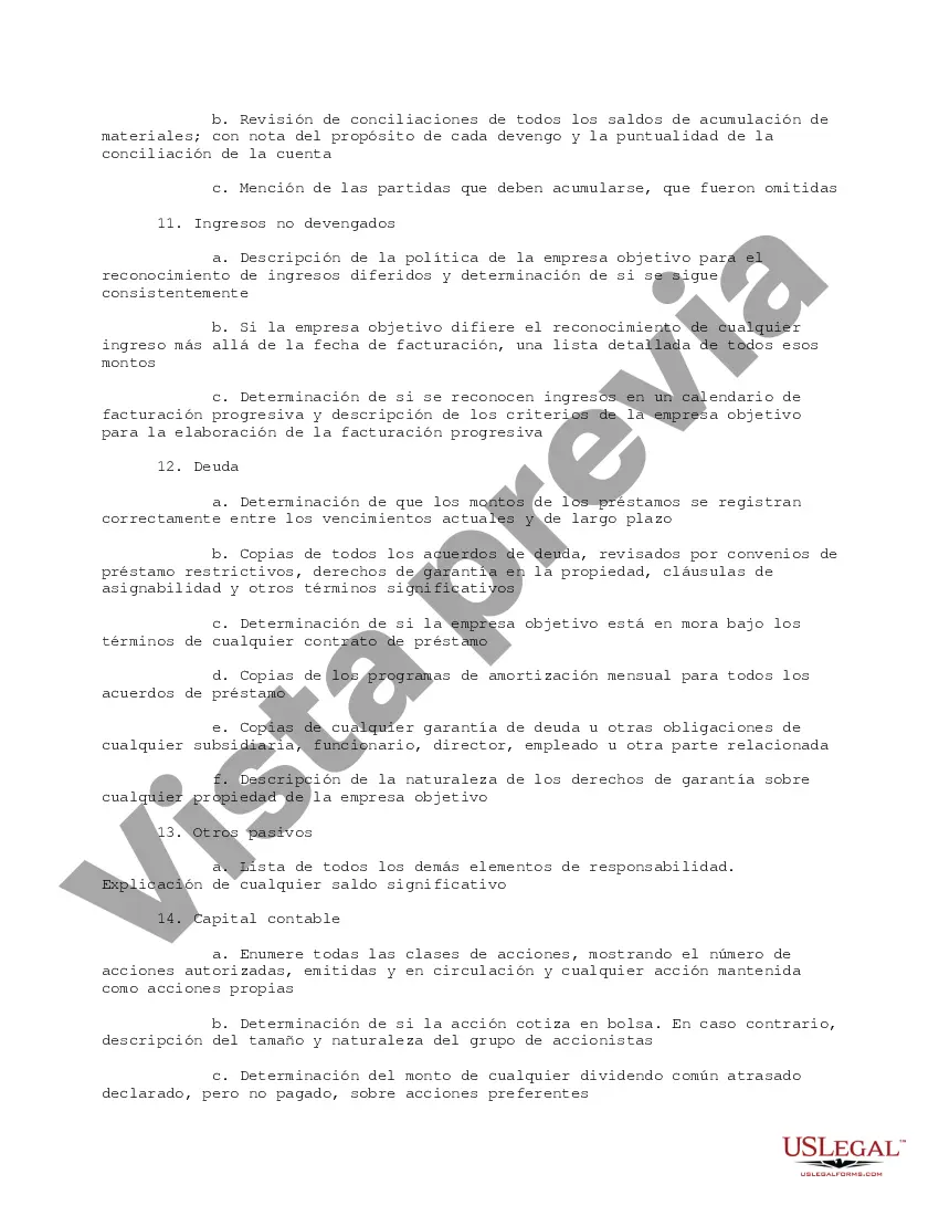 Get Resumen de la lista de verificación de diligencia debida para propósitos de revisión Transacción comercial general Preview Resumen de la lista de verificación de diligencia debida para propósitos de revisión Transacción comercial general